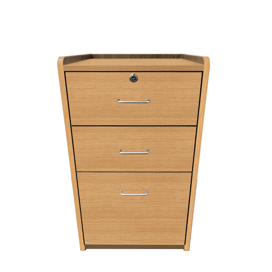 Bedside Cabinet - 2 Drawers + 1 Dump Drawer + Lock