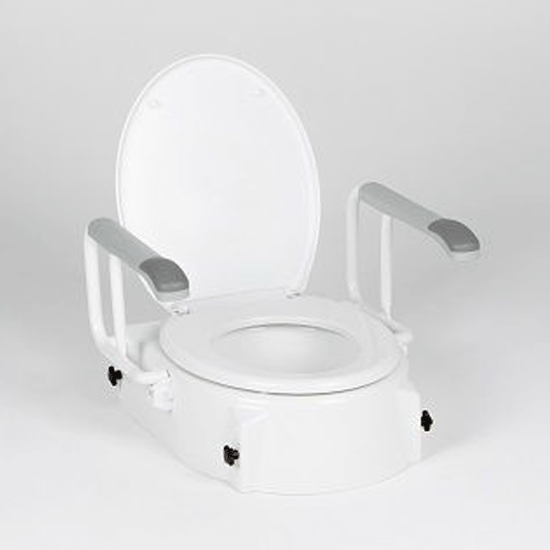 Raised Toilet Seat with Swing-Back Arms - Wide