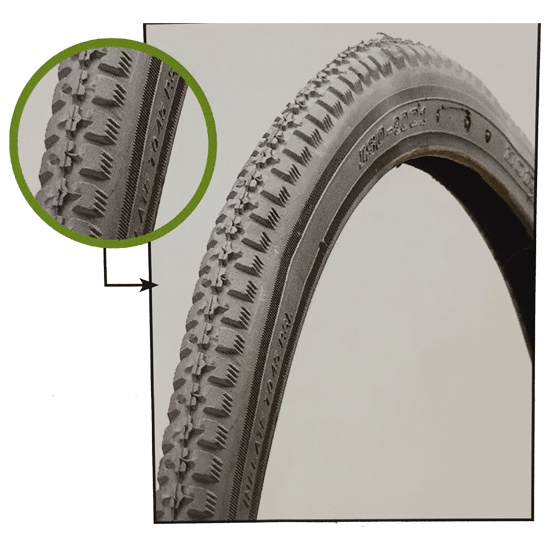 Tyre 20’’ x 1 3/8
- Pneumatic