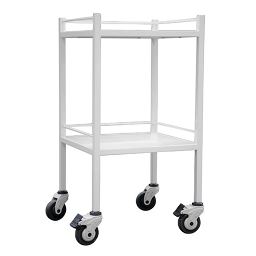 Powder Coated Instrument / dressing trolley - 2 shelves