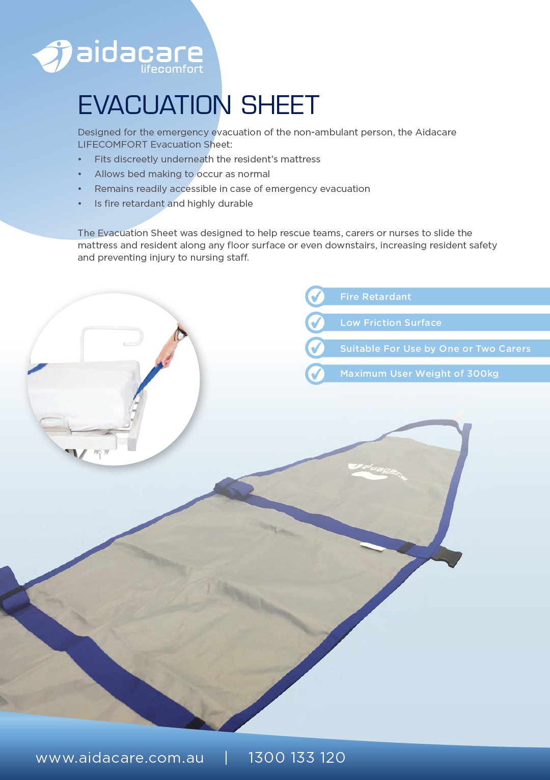 Lifecomfort Evacuation Sheet